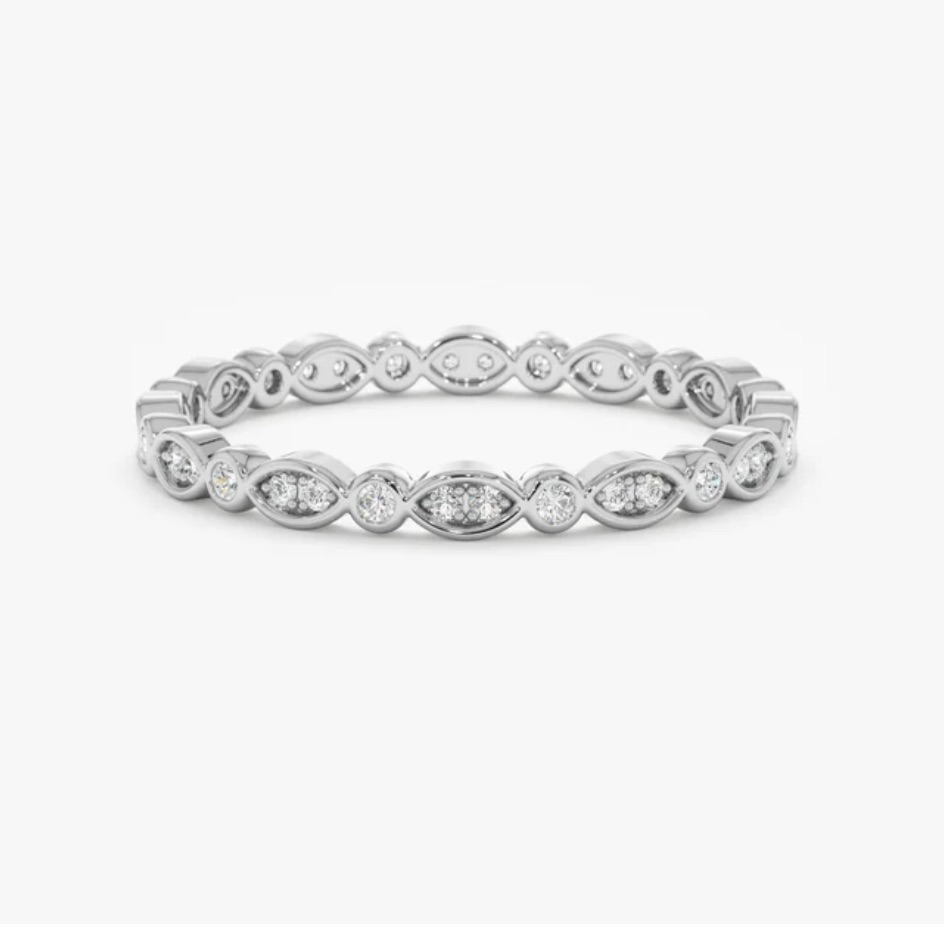 14k White Gold Diamonds Infinity Band 14k White Gold Diamonds Infinity Band